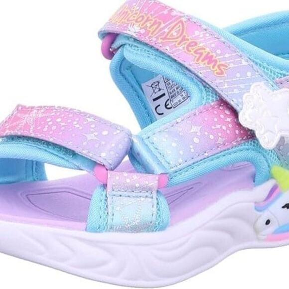 Sketchers kids Unicorn dreams light up sandals toddler girls size 8 NEW!! - Picture 2 of 9